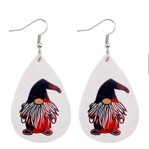 Gnome leather drop earrings